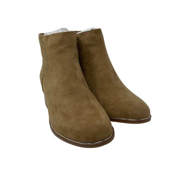 Lane Bryant Ankle Booties Faux Suede Taupe Size 10W - Picture 3 of 11